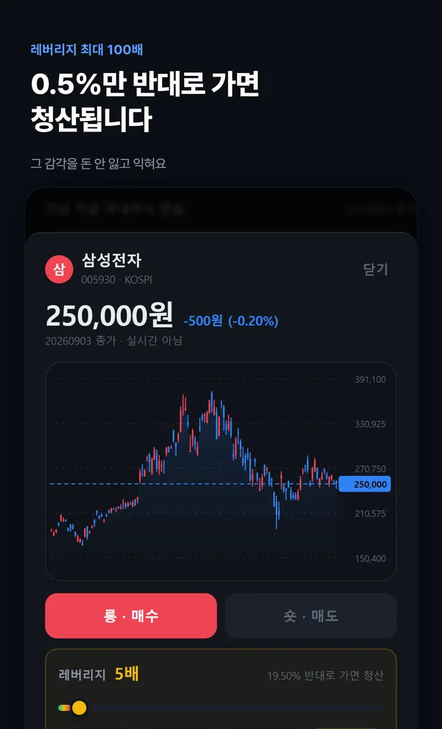 국내주식 롱숏 챌린지의 실제 주문 화면